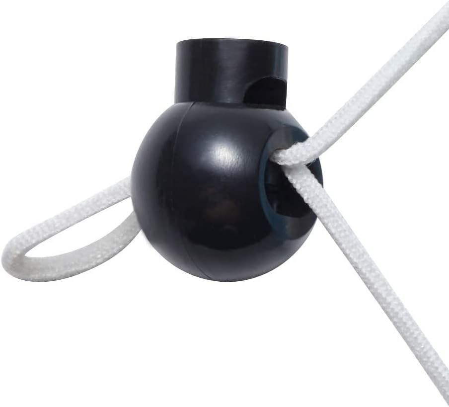 Dyzd Buraco de orifício único trava de cordão de plástico Black Polimento preto final parada de mola de alteração