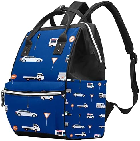 Mochila de viagem Guerotkr, bolsas de fraldas, bolsa de fraldas de mochila, carro azul branco