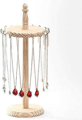 Qiaonai ya723 360 graus girando jóias exibir suporte de colar pingente exibir jóias femininas para o organizador de jóias