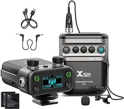 XVIVE U5 Camera-Mount Wireless Omni Lavalier Microfone System para câmeras