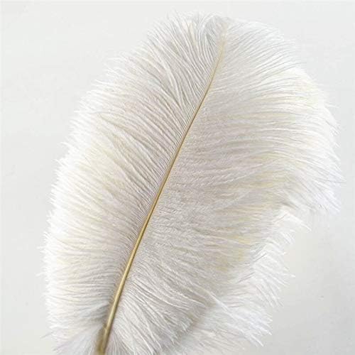 Zamihalaa - 50pcs/lotes brancos penas de avestruz para artesanato 15-70cm Decoração de penas brancas DIY Acessórios de casamento