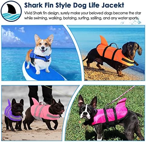 Colete salva -vidas salva -vidas de cachorro aofitee cão, colete refletivo de segurança para cães para natação de