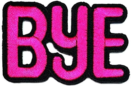 Kleenplus Pink Bye Patches slogan word infantil adesivo de desenho animado handmade bordado patch artes de costura reparo tecido jeans jaqueta saco de mochila