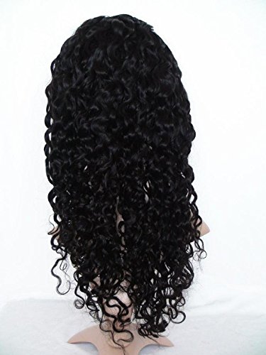 Lindas perucas de cabelo humano de renda completa com cabelos de bebê Indian Virgin Remy Human Human Wave Deep Wave Color #1b Off Black