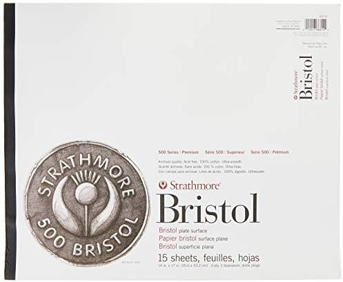 Strathmore (580-92 500 Series Bristol, Surface da placa de 2 camadas, 14 x17, 15 folhas