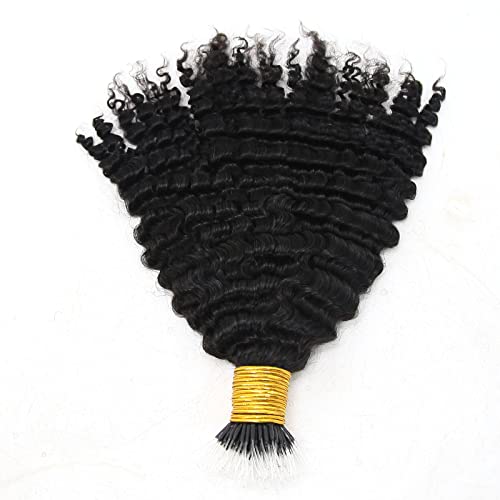Cabelos zigzag Afro Kinky Curly F Dicas Microlink Extensões de cabelo humano 1g/fita 100g Plástico Fearther F Dicas