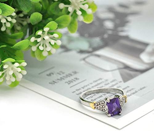 T-Jewelry New Elegant Women 925 Silver Wedding Rings Emerald Cut Birthstone Tamanho 6-10