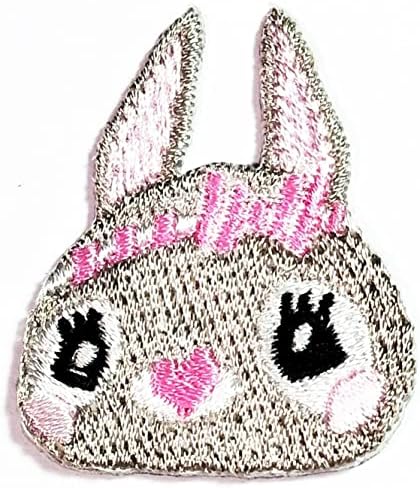 Kleenplus Mini Rabbit Little Cute With Pink Bow Patch Patch Bordado Aplique Artesanato Artesanado Baby Girl Girl Mulheres