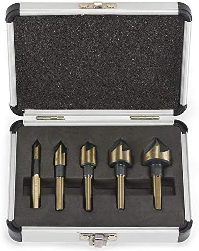 XMEIFEI BIT BING BIT 5 PCS/SET Set Industrial Countersink Drill Bit Bit Set Tri-Flat Shank Quick Change 1/4 -3/4