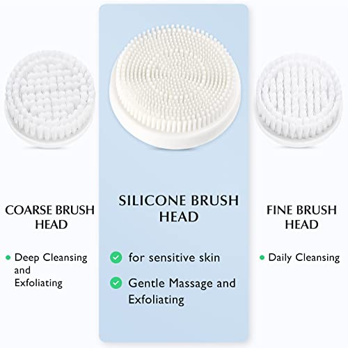Lavador de limpeza facial lavadora de face: coslus 3in1 jbk -d esfoliante elétrica spin clenings dispositivo de limpeza à prova