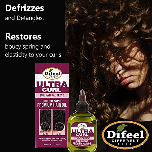 Difeel Ultra Curl - Curl, aumentando o óleo de cabelo premium 2,5 oz.