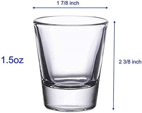 Conjunto de vidro de shot de base pesada de 1,5 onças GMARK, Whisky Shot GM2011 GM2011