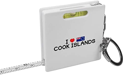 Azeeda 'I Love Cook Islands' Fita de ilhas/ferramenta de nível de espírito