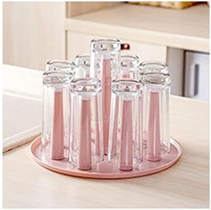 NA simples água de copo de copo de copo de drenagem copo de copo de armazenamento de vinho rack de vidro rosa pálido