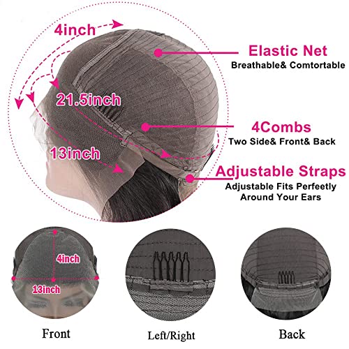 Crissel Wod Wave Lace Wigs Front Wigs Humanos Pré -arranhados 13x4 HD Lace Frontal Wig com cabelos de bebê 180% de densidade