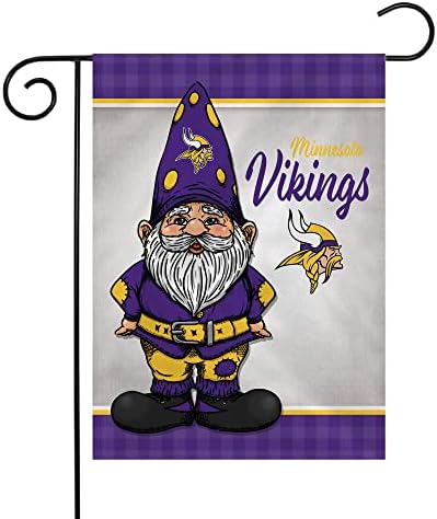 Rico Industries NFL Football Minnesota Vikings Gnome Spring 13 x 18 Bandeira do jardim de dupla face