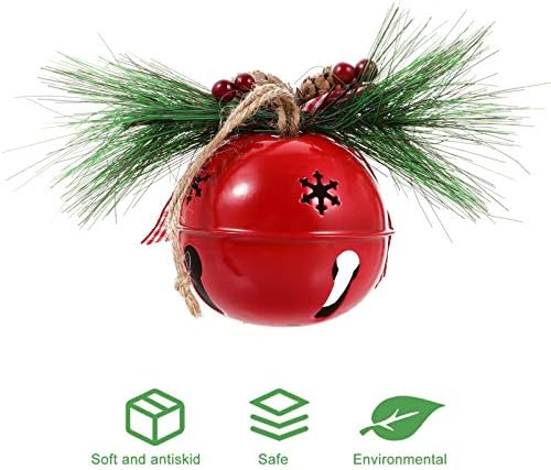 Nuobesty Christmas Jingle Bell Ornament Xmas Door Hanger Sleigh Bell Holiday Tree Ornament for Festival Home Decoration 90mm Red