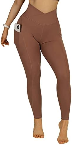 Vickyleb Women v ciência da cintura levantando leggings com bolsos de cintura alta calça de ioga shorts de mulheres com bolsos