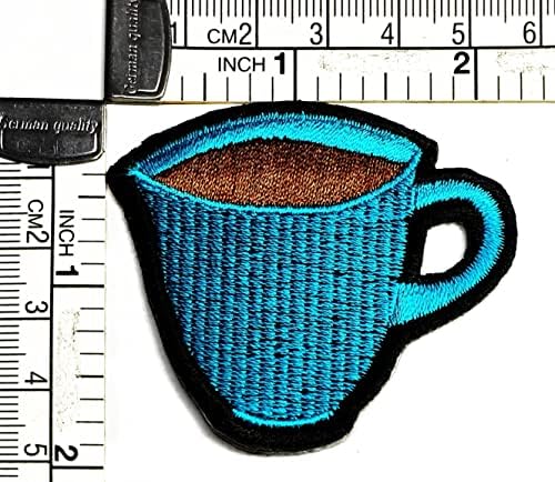 Kleenplus 3pcs. Bebida de café bebida fofa xícara de xícara de ritmo bordado Ferro de crachá em costura em emblema para jaquetas calças de calça de mochila