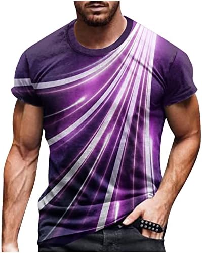 Camisetas t para homens pescoço redondo casual 3D Impressão digital Pullover de fitness shorts shorts mangas blusas de camiseta