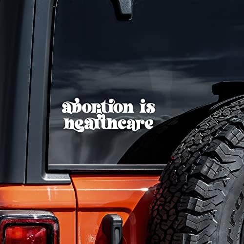 O aborto é um adesivo de vinil de saúde laptop de parede de caminhão de carro automático | Branco | 8 x 3