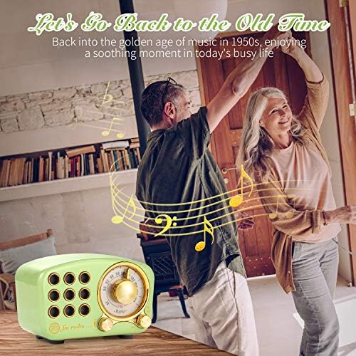 Rádio FM Retro Bluetooth, Rádio FM vintage FM com estilo clássico antiquado, melhor aprimoramento de graves, volume