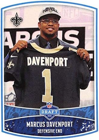2018 Panini NFL Stickers Collection 9 Marcus Davenport RC novato New Orleans Saints Draft Picks Stick de futebol oficial