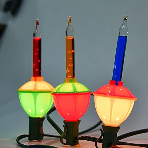 Luzes de bolhas multicoloridas de Natal Doratale, luzes de corda de bolha tradicionais de 8,8 pés com 10 lâmpadas de fluidos de bolha laranja/vermelha/azul