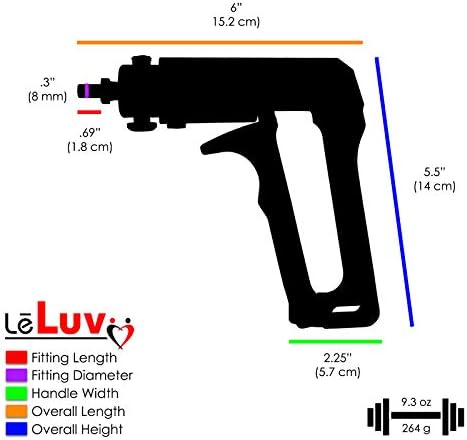 Leluv maxi e bomba de pênis preto de medidor protegido para homens de 9 polegadas de comprimento x diâmetro do cilindro de