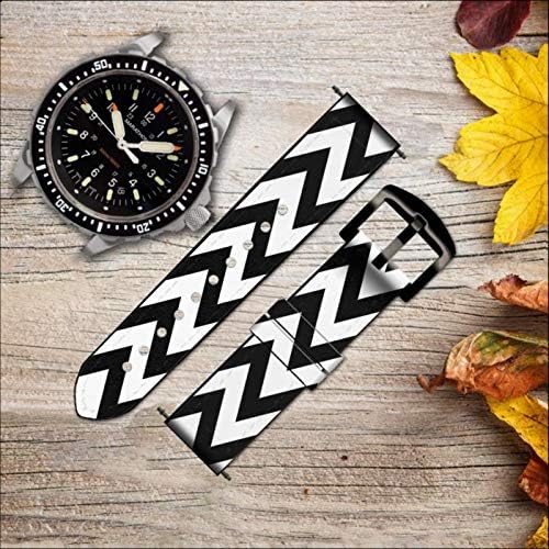 CA0186 Chevron Zigzag Leather & Silicone Smart Watch Band Strap for Wristwatch Smartwatch Smart Watch Tamanho