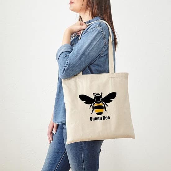 CafePress Queen Bee Tote Bag Saco de Tote de lona natural, sacola de compras reutilizável