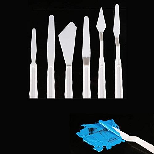 LuckyCivia 6 conjunto de facas de paleta, ferramentas de arte de espátula de plástico para pintura