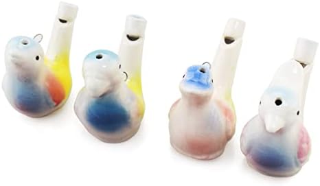 Fytoo 4pcs brinquedos cerâmicos de cerâmica apito de pássaro cerâmica whistle whistle festas de aniversário presentes