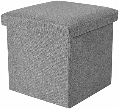 Otomano de armazenamento - Otomano dobrável de armazenamento com assento acolchoado - economia de espaço - cubo mesa de