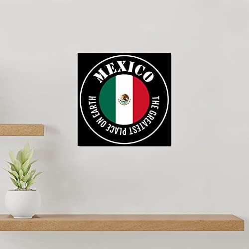 Evans1nism o melhor lugar da terra sinal de madeira México bandeira de madeira pendurada sinal bandeira nacional decoração