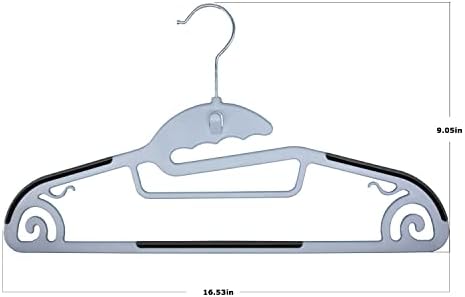 Cabide de casaco sisnails com ganchos de conector de cabide de roupas, design sem deslizamento, 0,2 polegadas de espessura, gancho