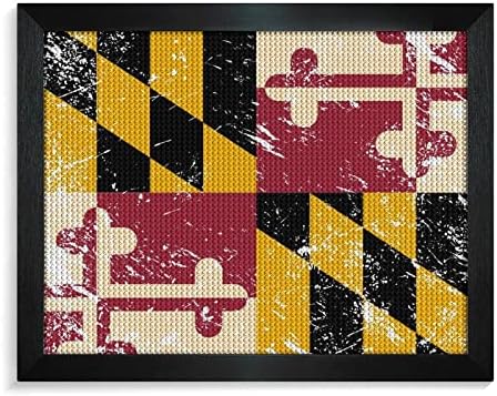 Kits de pintura de diamante da bandeira do estado de Maryland kits de imagem 5D DIY DROCH FILIONAL DO RETRAS DE RETRAS