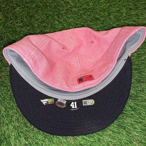Miguel Andujar New York Yankees Game usou Hat Wast 2018 Mothers Day MLB Auth - Game usado MLB HATS