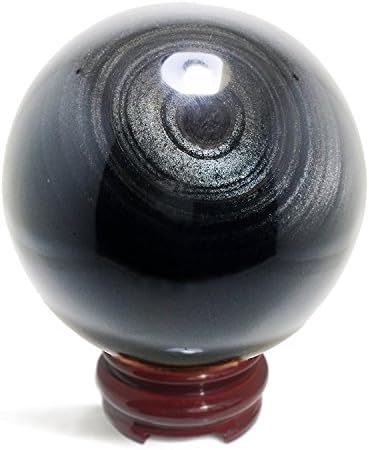 Grandes esferas de cristal obsidiana de brilho de prata, bolas de pedra raras para decoração, cura, meditação, feng shui, feitas à mão