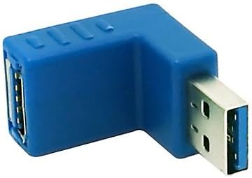 USB 3.0 Tipo A Masculino a Feminino de 90 graus Adaptador de Angular Vertical Adaptador azul, azul