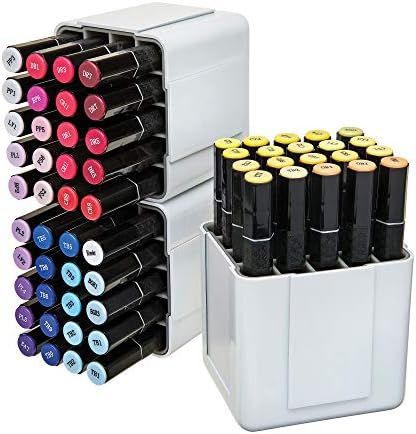 Organizador do marcador interligado de deflecto, organizador de mesa e artesanato, armazena até 20 marcadores, branco, 4 1/4 W x 4 h x 4 3/8 D
