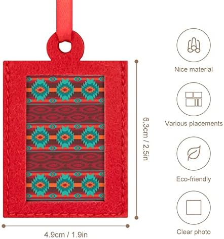 Padrão Navajo do sudoeste mini ornamentos de quadros de imagem de Natal Felts pendurados por molduras para festas para festas
