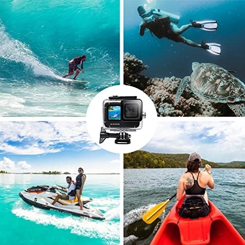 Melhor+ 60m de caixa à prova d'água para a GoPro Hero 11/Hero 10/Hero 9 Black Diving Protective Housel com acessórios de suporte para Go Pro Hero11/10/9 Black Action Camera