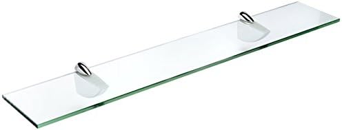 Prateleira de vidro de vidro de espanada, cromo, 12 x 14