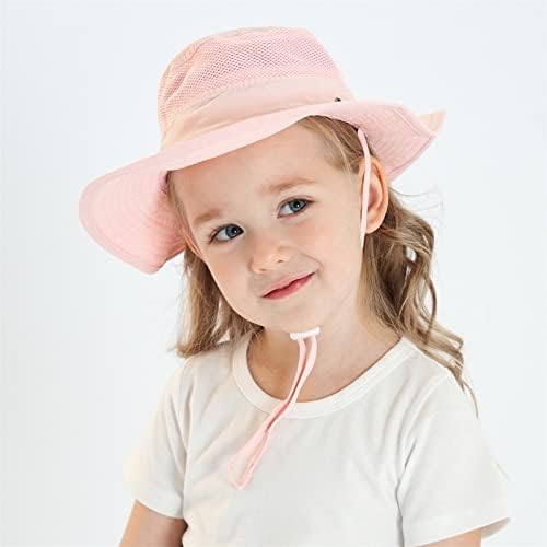 Chapéu do sol do sol da criança Chapéus de balde de cor sólida larga upf 50+ chapéu pescador para crianças meninas meninas garotas ajustáveis