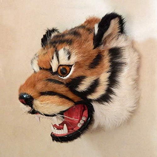 Liushi parede montada penduramento novidade realista de luxuoso tigre cabeça de ornamento decoração, marrom