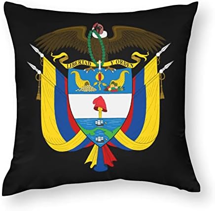 Columbia nacional emblema de travesseiro quadrado copes de almofada de poliéster tampas de arremesso de travesseiro para decoração de sofá