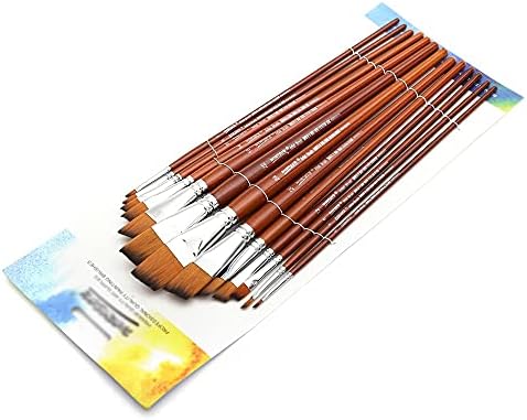 Lmmddp 13pcs pincéis angulares Profissional Longa alça de tinta pincel de tinta oblíqua forma de aquarela pintando óleo acrílico