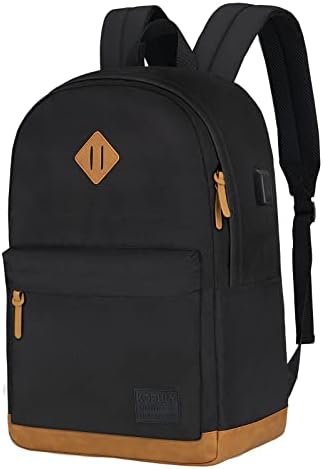 Laptop Kophly grande mochila para viagens, porto de carregamento USB, mochila clássica para homens e mulheres, mochila clássica para a faculdade, sacola de trabalho, mochilas de viagem （18 polegadas/cinza escuro)