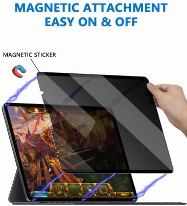 Dabernur Magnetic iPad Pro 12.9 Protetor de tela de privacidade M1 2021 2020 2018, filtro de brilho de luz azul anti -espião removível